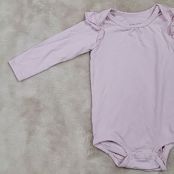 LOULOU LOLLIPOP PINK LONG-SLEEVE BODYSUIT, SIZE 6-12 MONTHS - Picture 2 of 7